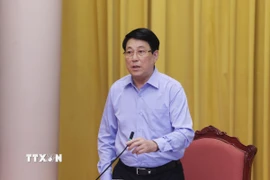 Chủ tịch nước Lương Cường phát biểu chỉ đạo. (Ảnh: Lâm Khánh/TTXVN)