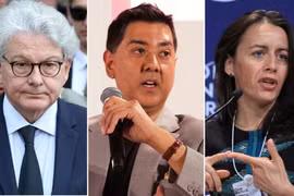 Từ trái qua: Thierry Breton, Imran Ahmed và Clare Melford nằm trong số các cá nhân bị Mỹ trừng phạt. (Ảnh: Getty Images/AP)