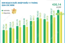 11 tháng năm 2025: Kim ngạch xuất, nhập khẩu hàng hóa tăng 17,2%
