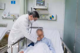 Bệnh nhân nhồi máu cơ tim cấp điều trị tại Bệnh viện Nhân dân Gia Định Thành phố Hồ Chí Minh. (Ảnh: TTXVN phát)