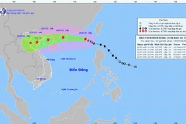 Hình ảnh đường đi của bão số 3. (Ảnh: nchmf)