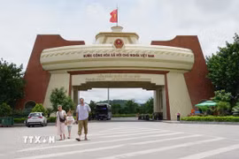 Cửa khẩu Quốc tế Lao Bảo, Quảng Trị. (Ảnh: Thanh Thủy/TTXVN)