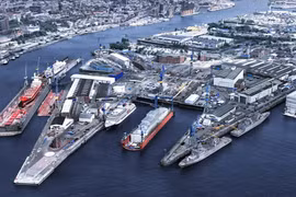 Xưởng đóng tàu Blohm+Voss ở Hamburg. (Ảnh: NVL Group)