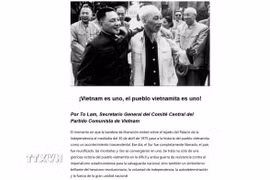 Trang điện tử của đài phát thanh La Primerisima trân trọng đăng toàn văn bài viết “Nước Việt Nam là một, dân tộc Việt Nam là một” của Tổng Bí thư Tô Lâm. (Ảnh: Mai Phương/TTXVN)