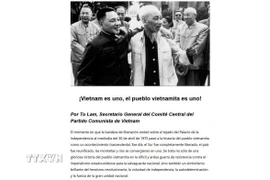 Trang điện tử của đài phát thanh La Primerisima trân trọng đăng toàn văn bài viết “Nước Việt Nam là một, dân tộc Việt Nam là một” của Tổng Bí thư Tô Lâm. (Ảnh: Mai Phương/TTXVN)
