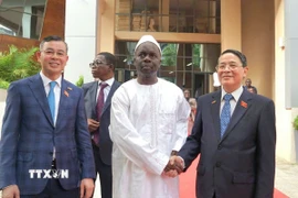 Phó Chủ tịch Quốc hội Nguyễn Đức Hải và ông Mamadou FAYE, Chủ tịch Tòa thẩm kế Senegal. (Ảnh: TTXVN phát)