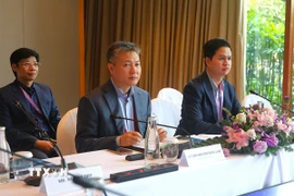 Thứ trưởng Bộ Công an Nguyễn Ngọc Lâm tham dự và phát biểu tại Hội nghị. (Ảnh: Tất Đạt/TTXVN)