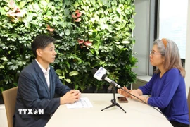 Ông Kwon Sung Taek lời phỏng vấn của phóng viên TTXVN tại Seoul. (Ảnh: Trường Giang/TTXVN)