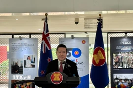 Tổng Thư ký ASEAN, Tiến sỹ Kao Kim Hourn phát biểu tại lễ khai mạc. (Ảnh: Đỗ Quyên/TTXVN)
