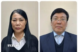 Bị cáo Hoàng Thị Thúy Lan (trái), cựu Bí thư Tỉnh ủy Vĩnh Phúc và bị cáo Lê Duy Thành, cựu Chủ tịch Ủy ban Nhân dân tỉnh Vĩnh Phúc. (Ảnh: Bộ Công an/TTXVN phát)