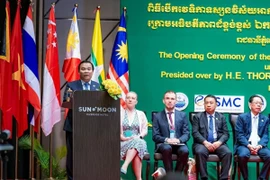 Bộ trưởng Bộ Tài nguyên nước và khí tượng Campuchia Thor Chetha phát biểu khai mạc Diễn đàn triển vọng khí hậu ASEAN lần thứ 24. (Nguồn: CPP)
