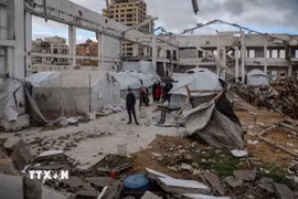 Cảnh đổ nát tại Gaza. (Ảnh: THX/TTXVN)