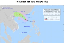 Đường đi của bão số 7. (Ảnh: nchmf)