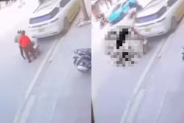 Hiện trường vụ tai nạn. (Ảnh cắt từ clip)