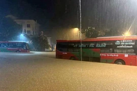 Bến xe khách tại thị trấn Na Hang, huyện Na Hang, tỉnh Tuyên Quang bị ngập úng. (Ảnh: Báo Nhân dân)