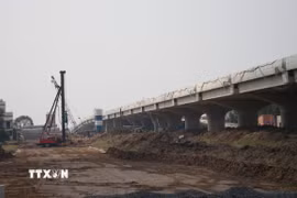 Nhiều gói thầu của Dự án thành phần 7- đầu tư xây dựng đường Vành đai 3 Tp. Hồ Chí Minh đoạn qua địa phận tỉnh Tây Ninh đạt trên 90% khối lượng. (Ảnh: Bùi Giang/TTXVN)