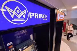 Máy ATM của Ngân hàng Prince, do Tập đoàn Prince quản lý tại Phnom Penh, Campuchia. (Nguồn: Chosun Daily)