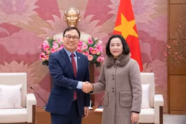 Phó Chủ tịch Quốc hội Nguyễn Thị Thanh tiếp Đại sứ Hàn Quốc tại Việt Nam Choi Young Sam. (Nguồn: Báo Đại biểu Nhân dân)