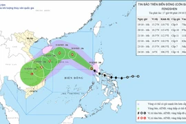 Hướng đi của bão số 12. (Nguồn: Trung tâm Khí tượng thủy văn Quốc gia)