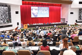 Toàn cảnh Hội thảo quốc tế lần thứ nhất với chủ đề “Fidel: Di sản và Tương lai”. (Ảnh: Việt Hùng/TTXVN)