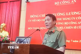 Bộ trưởng Công an Lương Tam Quang phát biểu chỉ đạo. (Ảnh: Sỹ Thắng/TTXVN)