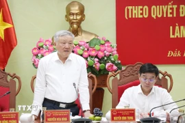 Phó Thủ tướng Thường trực Chính phủ Nguyễn Hòa Bình phát biểu chỉ đạo tại buổi làm việc. (Ảnh: Tuấn Anh/TTXVN)