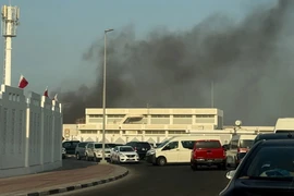Khói bốc lên sau nhiều vụ nổ Doha, Qatar, ngày 9/9. (Nguồn: Reuters)