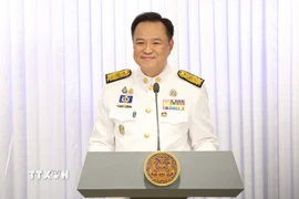 Thủ tướng Thái Lan Anutin Charnvirakul phát biểu tại thủ đô Bangkok. (Ảnh: THX/TTXVN)