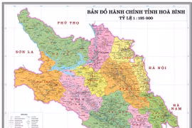 Bản đồ hành chính tỉnh Hòa Bình.