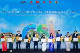 Đại diện Vinamilk (thứ 7 từ trái sang) nhận vinh danh tại Lễ công bố Doanh nghiệp Bền vững Việt Nam (CSI) 2025. (Ảnh: Ban tổ chức)