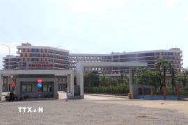 Bệnh viện Ung bướu Nghệ An sẵn sàng cho lễ khánh thành vào dịp 80 năm Quốc khánh 2/9. (Ảnh: Trịnh Duy Hưng/TTXVN)