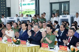 Tổng Bí thư Tô Lâm dự Lễ khánh thành công trình Trụ sở Bộ Công an. (Ảnh: Thống Nhất/TTXVN)