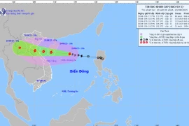 Dự kiến, bão số 5 sẽ đổ bộ trực tiếp vào đất liền khu vực từ Nghệ An đến Quảng Trị. (Nguồn: nchmf)