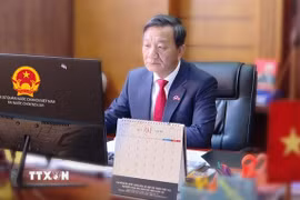 Đại sứ Việt Nam tại Lào Nguyễn Minh Tâm. (Ảnh: Đỗ Bá Thành/TTXVN)