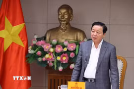 Phó Thủ tướng Trần Hồng Hà chủ trì họp về điều chỉnh Quy hoạch sử dụng đất quốc gia ngày 28/3. (Ảnh: Văn Điệp/TTXVN)