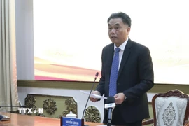 Ông Nguyễn Lộc Hà, Phó Chủ tịch Thường trực UBND TP. Hồ Chí Minh phát biểu tại hội nghị. (Ảnh: Xuân Anh/TTXVN)