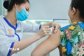 Tiêm vacvine phòng cúm. (Ảnh: Minh Quyết/TTXVN)