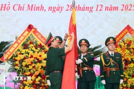 Đại tướng Phan Văn Giang, Ủy viên Bộ Chính trị, Bộ trưởng Bộ Quốc phòng phát biểu chỉ đạo Hội nghị. (Ảnh: Xuân Khu/TTXVN)