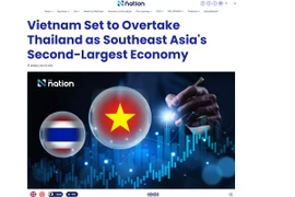 Tiêu đề bài viết trên báo The Nation nhận định nền kinh tế Việt Nam phát triển sắp vượt Thái Lan.