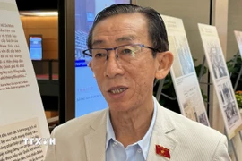 Đại biểu Trần Hoàng Ngân (Thành phố Hồ Chí Minh) trả lời phóng viên TTXVN. (Ảnh: Hải Ngọc/TTXVN)