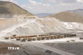 Quang cảnh một mỏ đồng tại Challhuahuacho, Peru. (Ảnh: AFP/TTXVN)