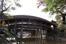 Cầu ngói chợ Lương bắc ngang qua con sông tại xã Hải Anh. (Ảnh: Công Luật/TTXVN)