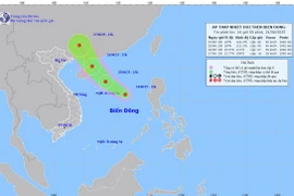 Trưa 24/6, vùng áp thấp trên khu vực Bắc Biển Đông đã mạnh lên thành áp thấp nhiệt đới. (Nguồn: nchmf)