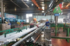 Công nhân làm việc tại khu công nghiệp Đông Anh. (Ảnh: Phương Anh/TTXVN)