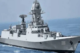 Tàu khu trục Ấn Độ tham gia tập trận. (Ảnh: Hải quân Ấn Độ)