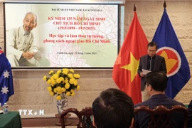 Đại sứ Phạm Hùng Tâm phát biểu tại buổi lễ. (Ảnh: TTXVN phát)