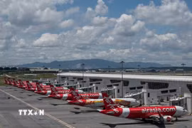 Máy bay của hãng hàng không giá rẻ AirAsia. (Ảnh: AFP/TTXVN)