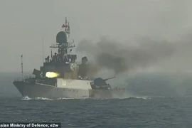 Tàu chiến Nga tập trận ở Biển Baltic. (Ảnh: dailymail)