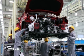 Lắp ráp ôtô tại Tập đoàn THACO. (Ảnh: Trần Tĩnh/TTXVN)