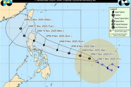 Cơn bão Fung-Wong có khả năng đổ bộ Philippines vào tối 9/11. (Nguồn: PAGASA)